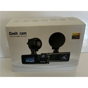 Abrand Dual Lens Dash Cam Super HD 1296P – Black | NEW